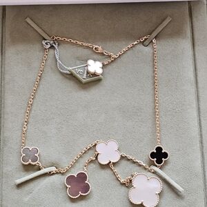 Van Cleef & Arpels Magic Alhambra 6 Motifs Necklace 18K Yellow Gold Mother Pearl